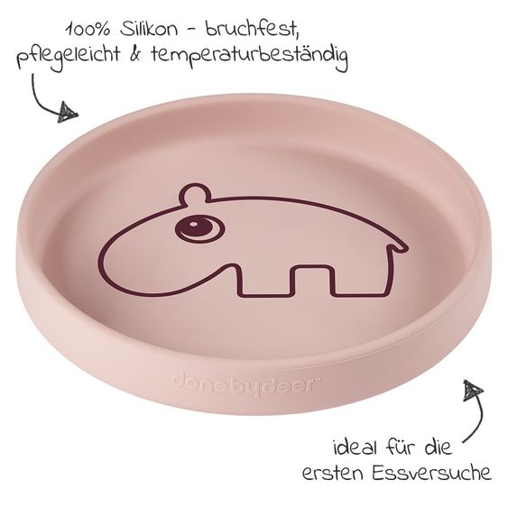 Done by Deer Silicone plate - non-slip - Ozzo - Pink