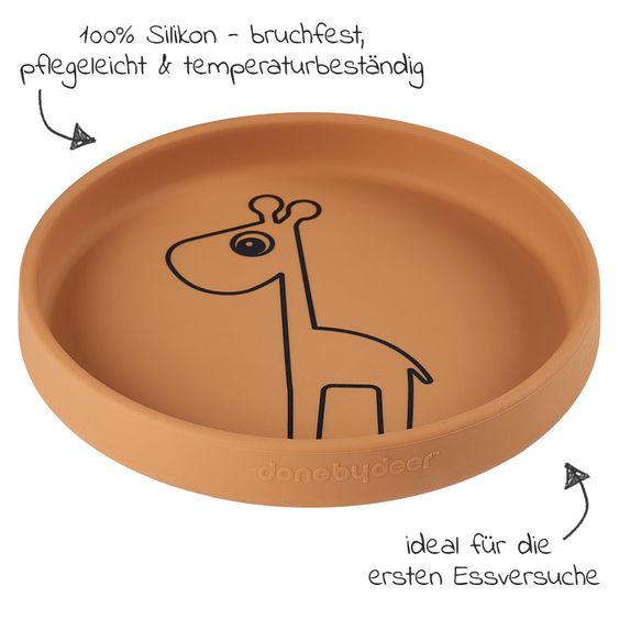 Done by Deer Silicone plate - non-slip - Raffi - Mustard