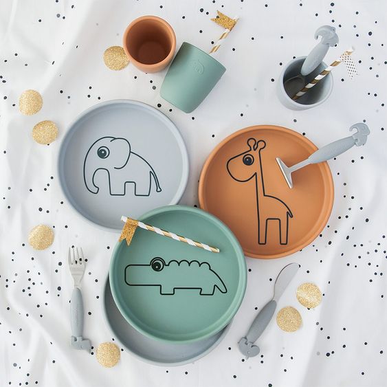 Done by Deer Silicone plate - non-slip - Raffi - Mustard