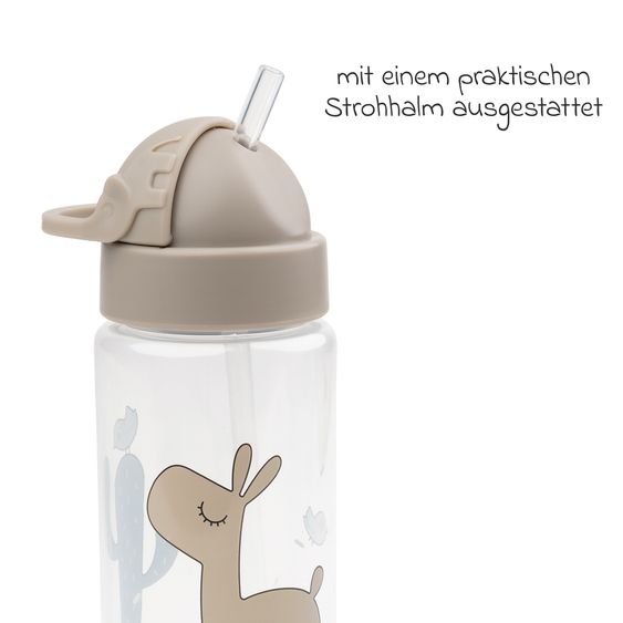 Done by Deer Trinkflasche mit Strohhalm 350 ml - Lalee - Sand