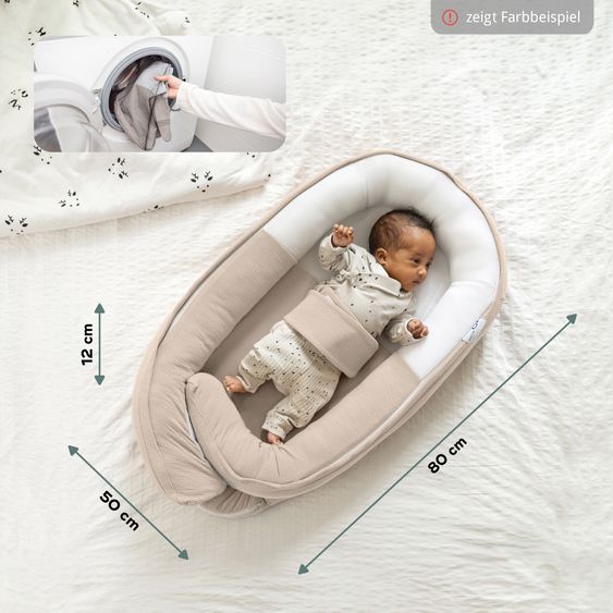 doomoo Babynest Cocoon mit Bauchgurt - Tetra Green