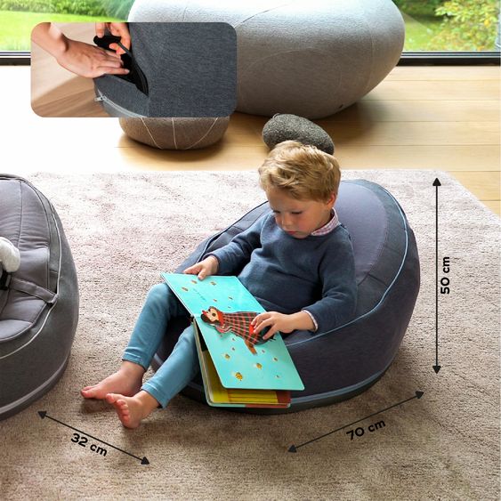 doomoo Sdraietta per bambini / sacco a pelo per bambini con funzione di altalena Seat'n Swing - Blu