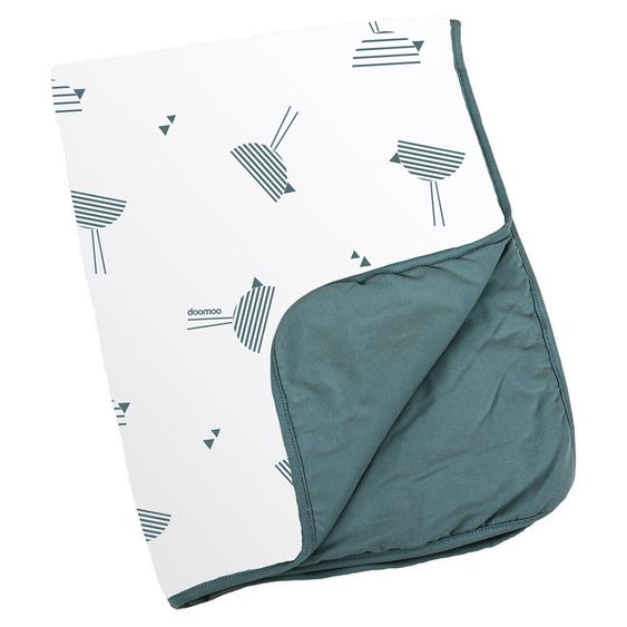 doomoo Cotton blanket Doomoo Dream 75 x 100 cm - Birds - Petrol