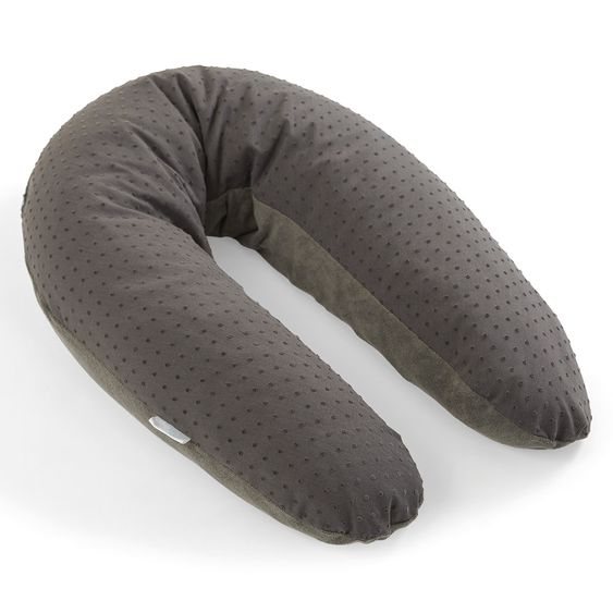 doomoo Lagerungskissen XL zum Stillen & Relaxen 190 cm - Pompom - Anthrazit
