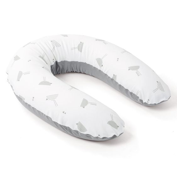 doomoo Stillkissen Buddy Cotton 180 cm - Birds - Grau