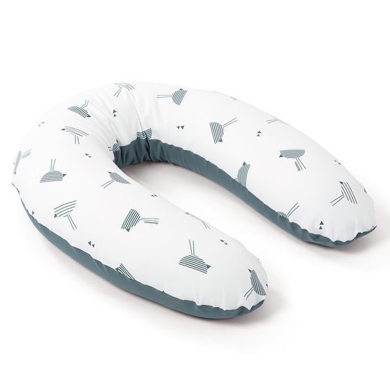 doomoo Nursing pillow Buddy Cotton 180 cm - Birds - Petrol