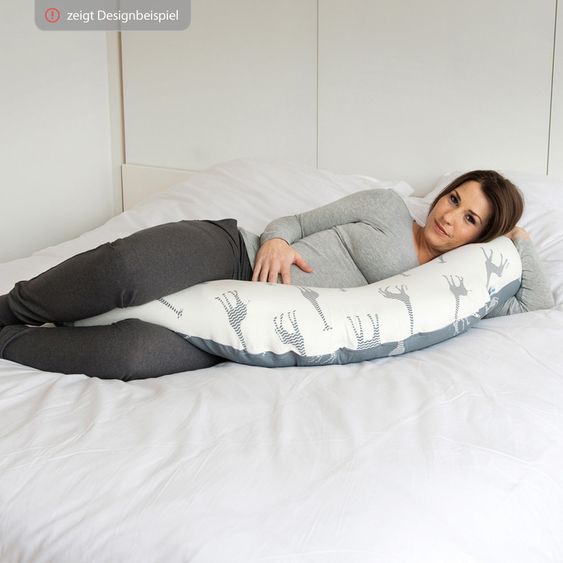 doomoo Nursing pillow Buddy Cotton 180 cm - Birds - Petrol