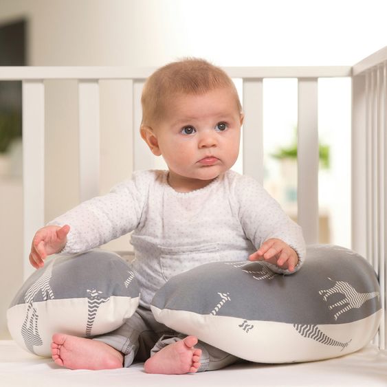doomoo Cuscino per allattamento Softy Cotton 155 cm - Giraffa - Grigio