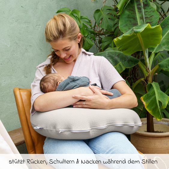 doomoo Stillkissen Softy - mit Mikroperlen-Füllung inkl. Organic Cotton Bezug 150 cm - Tetra Sand