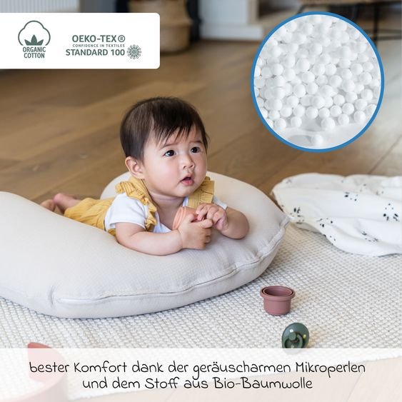 doomoo Stillkissen Softy - mit Mikroperlen-Füllung inkl. Organic Cotton Bezug 150 cm - Tetra Sand