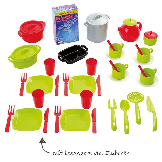 Ecoiffier 45-tlg. Spiel-Geschirr-Set mit Gitterkorb