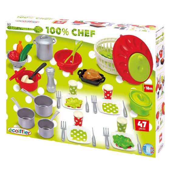 Ecoiffier 47-tlg. Spiel-Koch-Set Pro Cook
