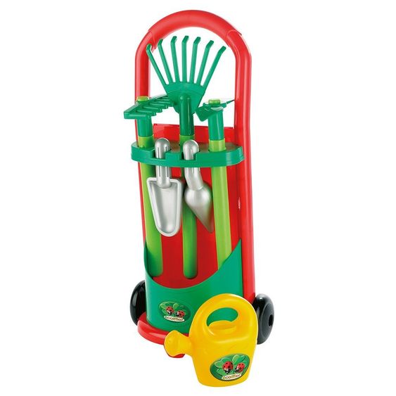 Ecoiffier 7-tlg. Set Gärtner-Trolley mit Zubehör