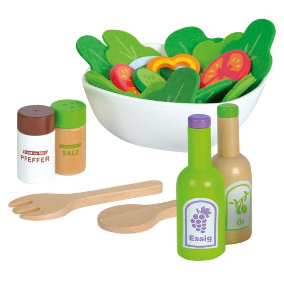 Eichhorn 28 tlg. Salat-Set aus Holz und Filz