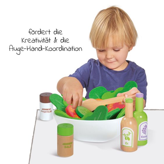 Eichhorn 28 tlg. Salat-Set aus Holz und Filz