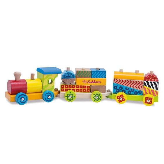 Eichhorn Wooden train with building blocks 18 pcs - Color