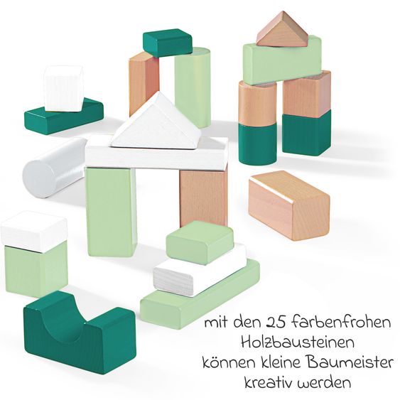 Eichhorn Holzbausteine HIPP - 25 Stück - extra große Teile - in Box - Esel