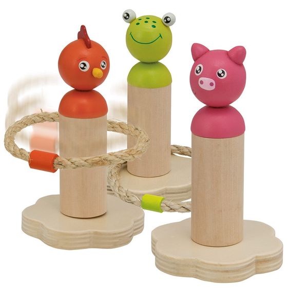 Eichhorn Gioco del lancio degli anelli Animali in legno e corda