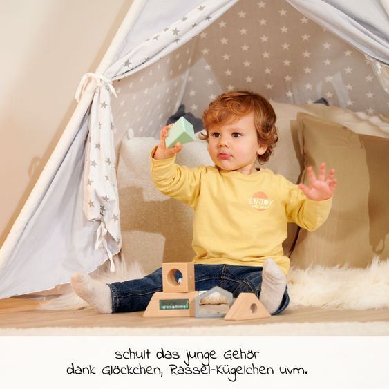 Eichhorn Soundbausteine 6 Stück aus Holz - Baby Pure
