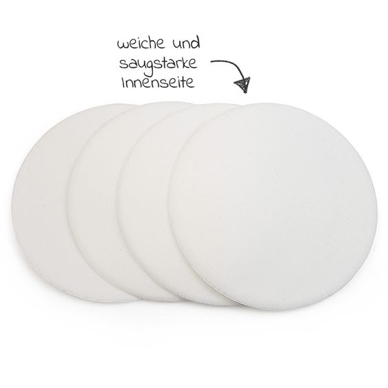 Elanee Waschbare Wäscheschutz-Stilleinlage 4er Pack Premium 10,5 cm - Weiß