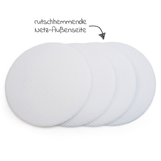 Elanee Waschbare Wäscheschutz-Stilleinlage 4er Pack Premium 10,5 cm - Weiß