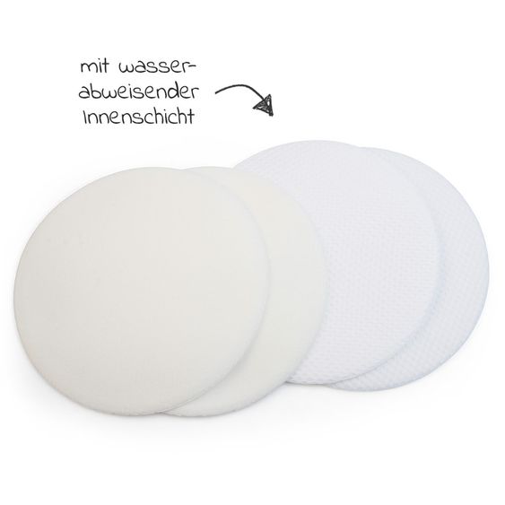 Elanee Waschbare Wäscheschutz-Stilleinlage 4er Pack Premium 10,5 cm - Weiß