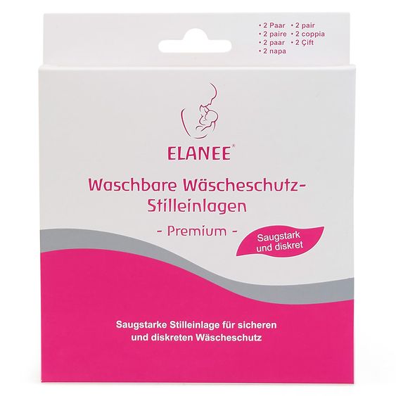 Elanee Waschbare Wäscheschutz-Stilleinlage 4er Pack Premium 10,5 cm - Weiß