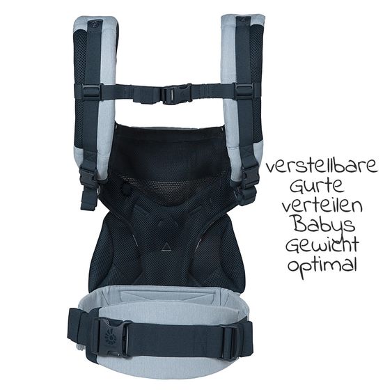 Ergobaby Babytrage 360 Cool Air Mesh für 4 Tragepositionen - Chambray