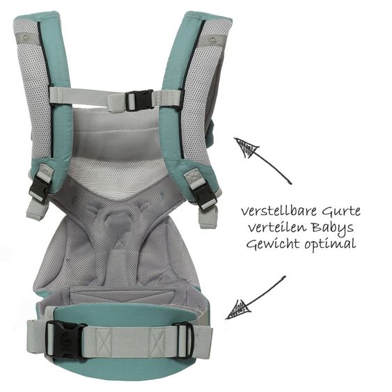 Ergobaby Babytrage 360 Cool Air Mesh für 4 Tragepositionen - Icy Mint