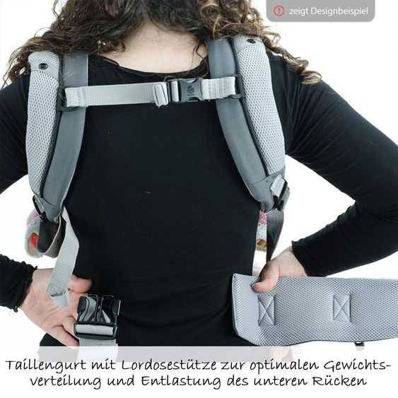 Ergobaby Marsupio 360 Cool Air Mesh per 4 posizioni di trasporto con supporto per la lordosi - Nero Onyx