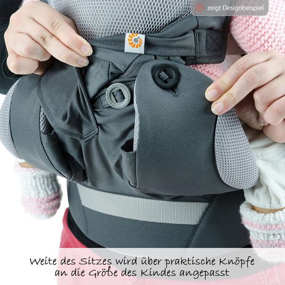 Ergobaby Marsupio 360 Cool Air Mesh per 4 posizioni di trasporto con supporto per la lordosi - Nero Onyx