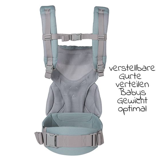 Ergobaby Babytrage 360 Cool Air Mesh für 4 Tragepositionen - Sea Mist