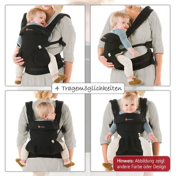 Ergobaby Babytrage 360 Cool Air Mesh inkl. 2 in 1 Winter-Cover - Carbon Grey