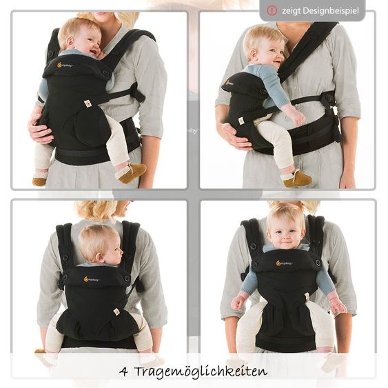 Ergobaby Babytrage 360 für 4 Tragepositionen mit Lordosestütze - Pearl Grey