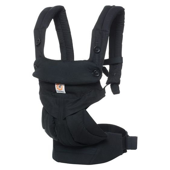 Ergobaby Babytrage 360 für 4 Tragepositionen mit Lordosestütze - Pure Black