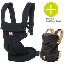 Baby Carrier 360 incl. 2 in 1 Winter Cover - Pure Black