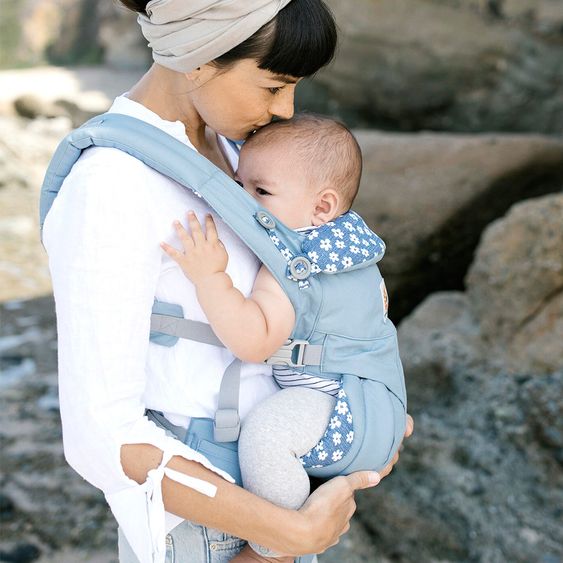 Ergobaby Babytrage 360° Omni für 4 Tragepositionen - Blue Daisies
