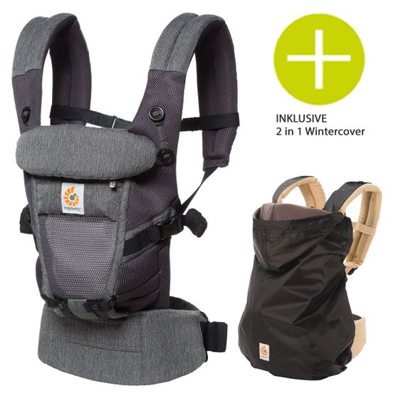 Ergobaby Babytrage Adapt Cool Air Mesh inkl. 2 in 1 Winter-Cover - Classic Weave