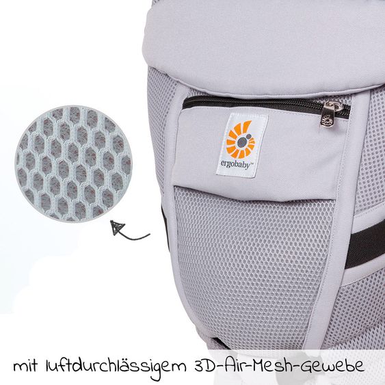 Ergobaby Baby Carrier Adapt Cool Air Mesh - Lilac Grey