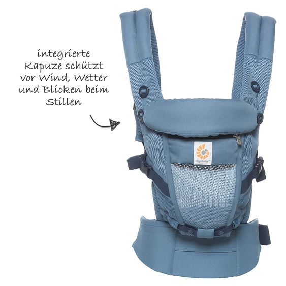 Ergobaby Babytrage Adapt Cool Air Mesh mit Lordosestütze - Oxford Blue