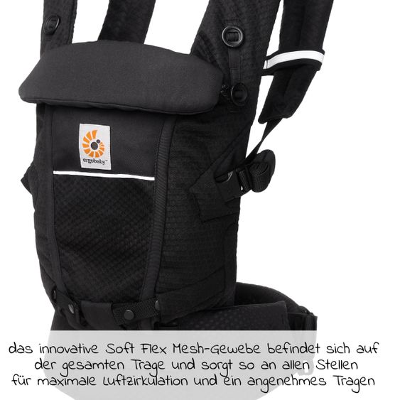 Ergobaby Babytrage Adapt Soft Flex Mesh - Onyx Black