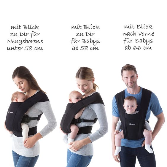 Ergobaby Babytrage Embrace für Neugeborene - Pure Black
