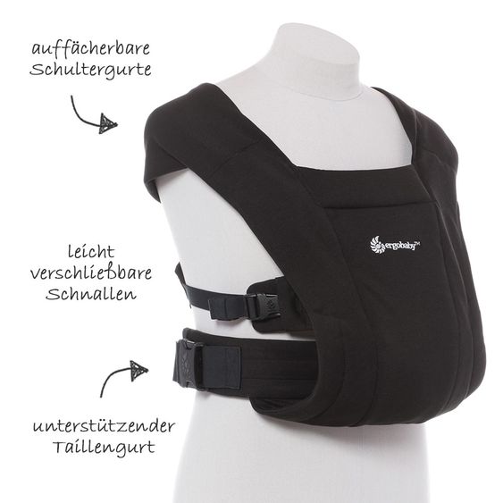 Ergobaby Babytrage Embrace für Neugeborene - Pure Black