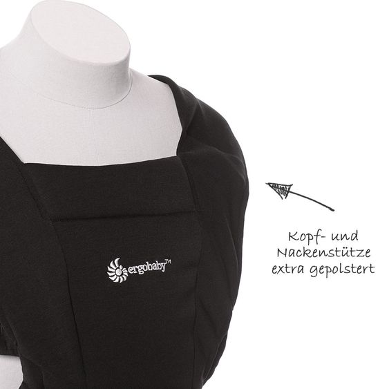 Ergobaby Babytrage Embrace für Neugeborene - Pure Black