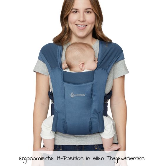 Ergobaby Babytrage Embrace Soft Air Mesh für Neugeborene - Blue