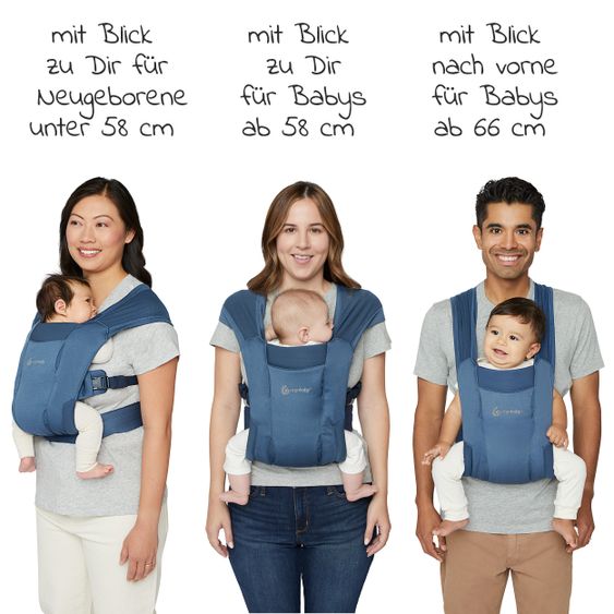 Ergobaby Babytrage Embrace Soft Air Mesh für Neugeborene - Blue