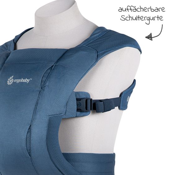 Ergobaby Babytrage Embrace Soft Air Mesh für Neugeborene - Blue