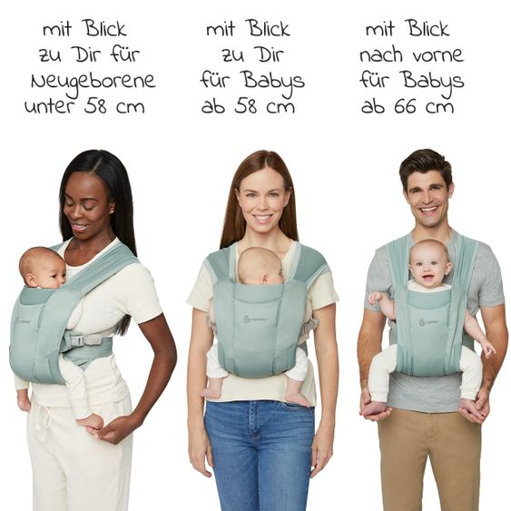 Ergobaby Babytrage Embrace Soft Air Mesh für Neugeborene - Sage