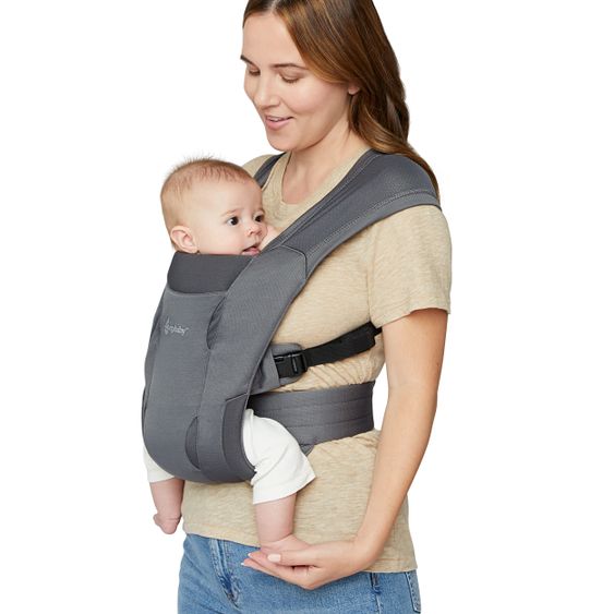Ergobaby Babytrage Embrace Soft Air Mesh für Neugeborene - Washed Black