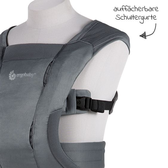 Ergobaby Babytrage Embrace Soft Air Mesh für Neugeborene - Washed Black